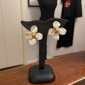 NWOT: Kori Green Handmade Keshi Pearl Flower Earrings